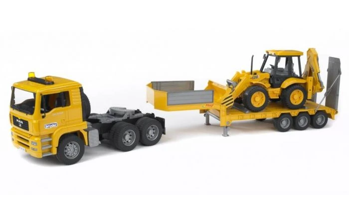 Bruder 2776 MAN Dieplader Met JCB 3 Bruder 2776 MAN Dieplader Met JCB - Afbeelding 3