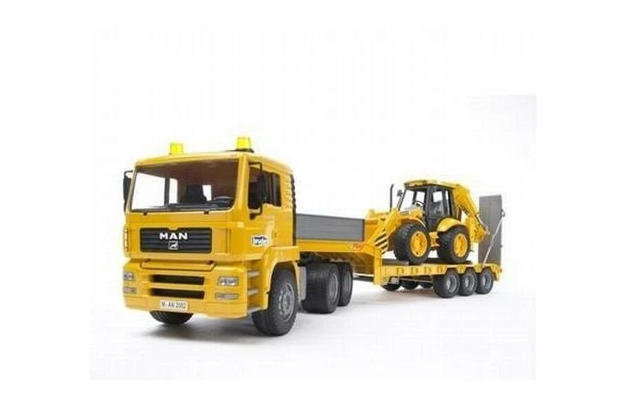 Bruder 2776 MAN Dieplader Met JCB 2 Bruder 2776 MAN Dieplader Met JCB - Afbeelding 2