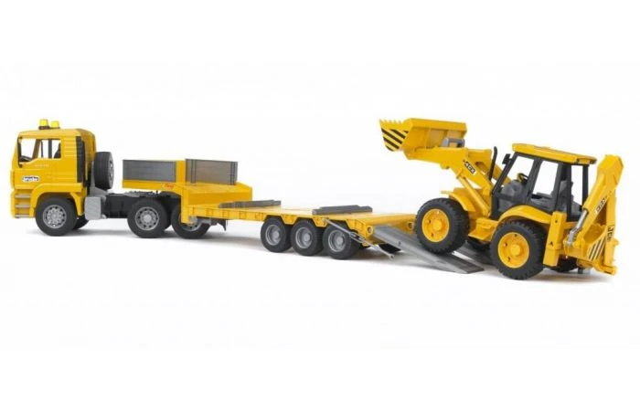 Bruder 2776 MAN Dieplader Met JCB 4 Bruder 2776 MAN Dieplader Met JCB - Afbeelding 4