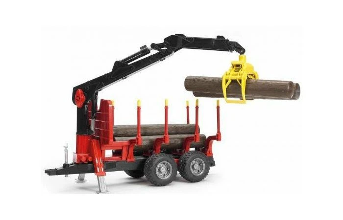 Bruder 2252 Bosbouw Trailer Met Vier Boomstammen En Kraan 2 Bruder 2252 Bosbouw Trailer Met Vier Boomstammen En Kraan - Afbeelding 2