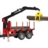 Bruder 2252 Bosbouw Trailer Met Vier Boomstammen En Kraan