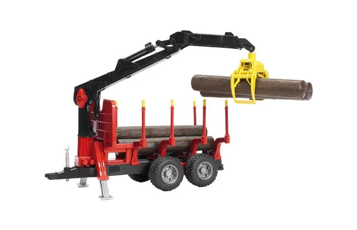 Bruder 2252 Bosbouw Trailer Met Vier Boomstammen En Kraan 1 Bruder 2252 Bosbouw Trailer Met Vier Boomstammen En Kraan