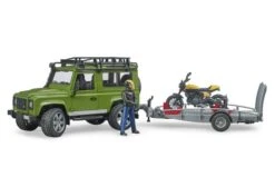 Bruder 2589 Land Rover Defender, Trailer + Scrambler Ducati Full Throttle -Trendy Speelgoedwinkel geel