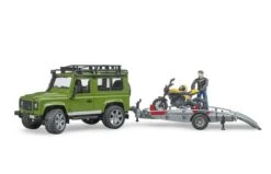 Bruder 2589 Land Rover Defender, Trailer + Scrambler Ducati Full Throttle -Trendy Speelgoedwinkel geel 3