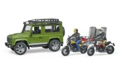 Bruder 2589 Land Rover Defender, Trailer + Scrambler Ducati Full Throttle -Trendy Speelgoedwinkel geel 5