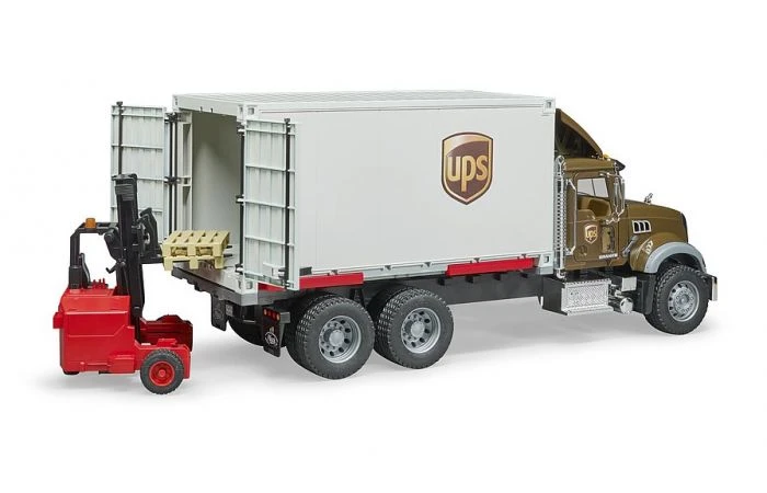 Bruder 2828 Mack Granite UPS Met Vorkheftruck 4 Bruder 2828 Mack Granite UPS Met Vorkheftruck - Afbeelding 4