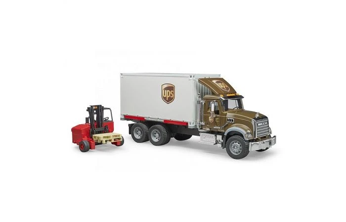Bruder 2828 Mack Granite UPS Met Vorkheftruck 5 Bruder 2828 Mack Granite UPS Met Vorkheftruck - Afbeelding 5